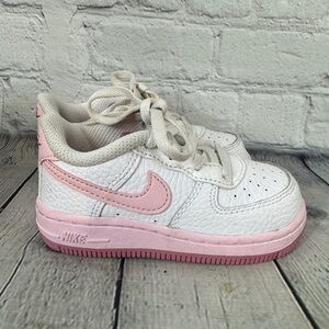Nike force one low top baby pink and white size 6